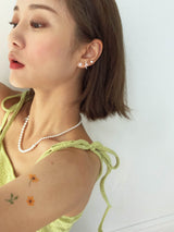 3, 4, 5mm ボールピアス (ホワイト)