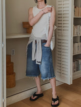 Luffy cut bermuda denim pants