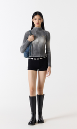 Diagonal-Gradient-Knit-Zip-Up - 2COLOR