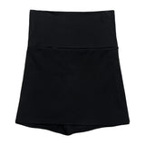 カラーブロックボタンフォルディングスカートパンツ (3 colors)