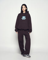 25FW ブルーオバールロゴフーディー ダークブラウン