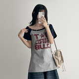 [Kitsch Look💗] Star Rivet Asymmetrical Raglan Short Sleeve (3 colors)