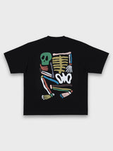 グリースカルTシャツ - ブラック