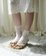 [ antique ] loev flower see-through midi sk