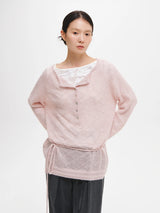 HAIRY DIA SHEER KNIT PULLOVER 