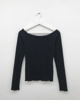 Pom-Pom Off-Shoulder Knit Top (2color)