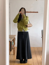 OM Sweat Peach Warm Maxi Skirt (3color)