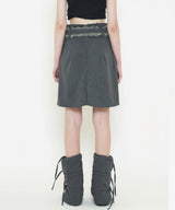 FUR BELT MIDI SKIRT