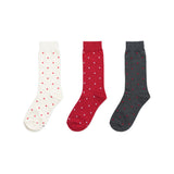 [3PACK] 1507 UNISEX DOT BASIC SOCKS - small dot ivory colorpack
