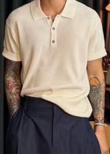 Hachi Linen Collar Short-Sleeve Knit 5COLOR