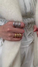 Quilting 5layered ring(silver/gold)