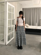 Checkered Long Skirt (2color)