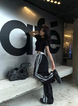 Nylon Lace-Up Track Pants [2 Colors]