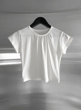 Center Shirred Round Crop Top