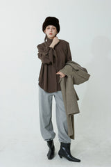 BOHEM KNOT BLOUSE_BROWN