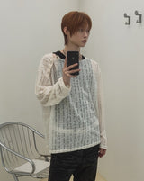 26SS★ [PLAN MADE/MADE]スラント スナップ ダメージ ニット