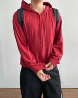 Roving Slub Cropped Hooded Zip-up