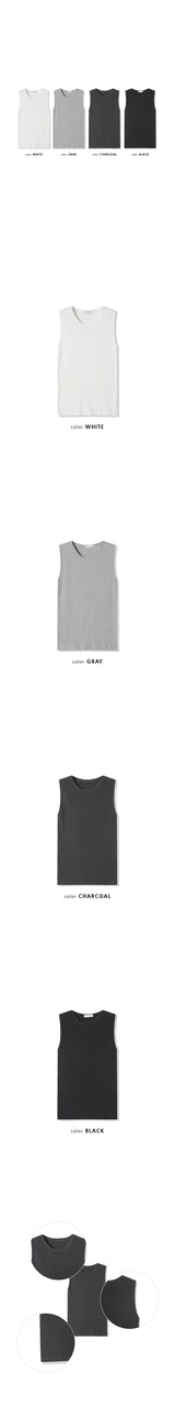[Unisex] Damage washing sleeveless(4color)