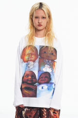 Embryo abcdベビーホワイト長袖Tシャツ