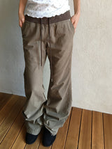 Drea Banding Cotton Wide Bootcut Pants