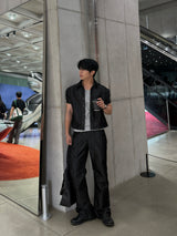 Glossy cropped muscle jacket