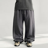 Hearts waistband side pintuck hem string wide training pants (4 colors)