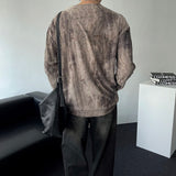 ENOC グランジダイイングショルダースナップ長袖Tシャツ (2 colors)