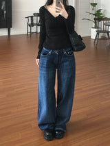 Indigo Low Rise Wide Denim Pants (one color)