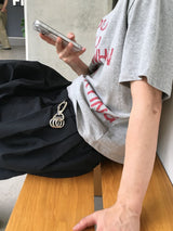 トライイングレタリングクロップ半袖Tシャツ 4C