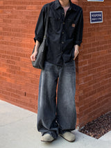 MR Dat long wide Denim