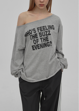 [MADE] Ritz Boat Neck Printed Long Sleeve Tee