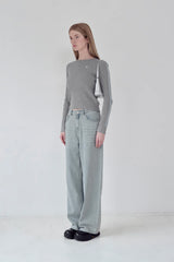 KIRSH PLAIN LINE POINT CABLE KNIT - GRAY 