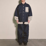 reverse Terry Pocket Denim Jacket_blue