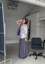SHELL SHIRRING OFF TEE