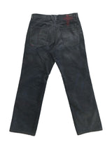 FLOCKED LIGHT HAND-BRUSHED FADED DISTRESSED COLOR-TOOTH ZIPPER HEM STRAIGHT-LEG JEANS