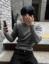 "Muscle Fit Raglan Ribbed Knit (Round Style, Henley Neck Style)"