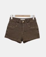 Qupen Washed Cotton Shorts