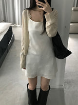 Flower Satin Mini Dress (one color)