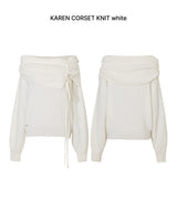 カレンコルセットニット white