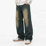 vintage balloon wide denim pants (muddy indigo)