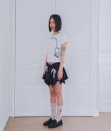 マイクロレーススカートパンツ (Black)