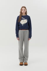 メルティングチェリープリントクロップスウェットシャツ [NAVY]