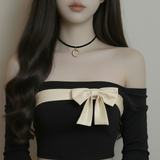  Crescent Moon Choker - Gold Color (Penthouse3 Hanjihyun, LOONA Yves Choker)