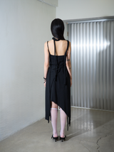 【MADE】カットアウトラップドレス ブラック