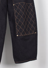 QUILTING INDIGO WIDE DENIM