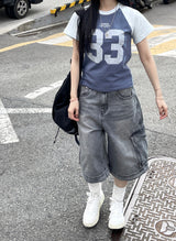 ビンテージ 33 ビッグナンバーラグランTシャツ