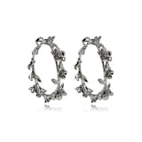 Garden Medium Hoop Earrings Silver