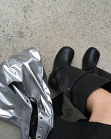 Washing leather buckle long boots