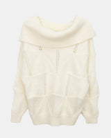 Boda Punching Off-Shoulder Wool Knit