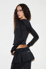 Petite zip-up - black